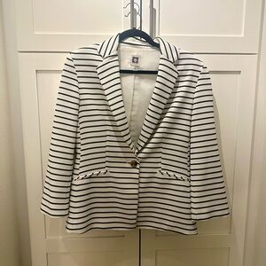 Striped Black and White Women's Blazer